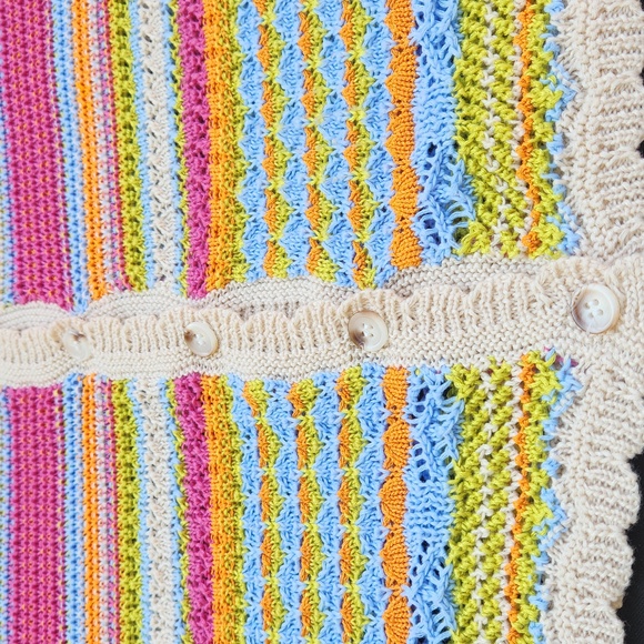 Grace + Karma Knit Vest Cotton Blend Stripes Size XL - Picture 4 of 12